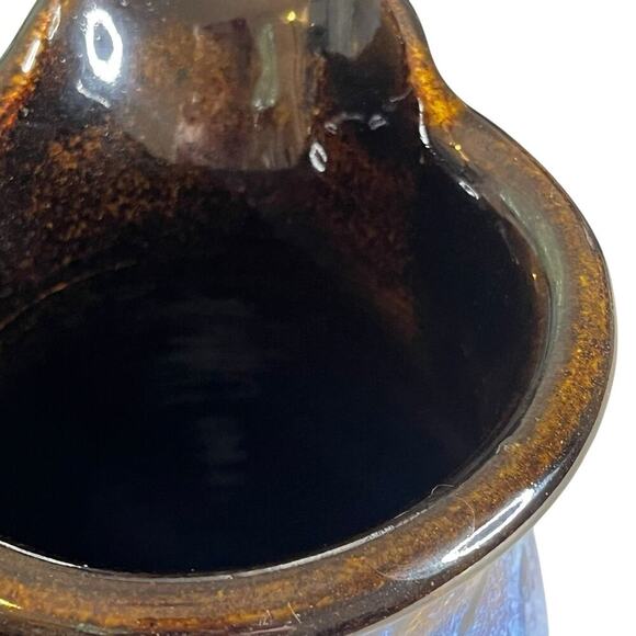 Tracy Dotson Pottery North Carolina Vintage Pitcher Fish Scale Signed Art Blue - Picture 5 of 6